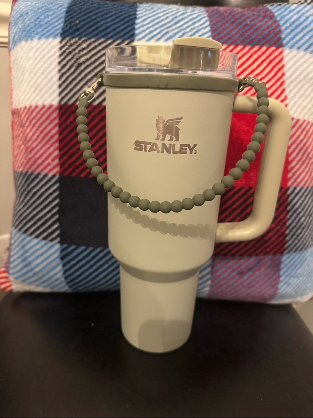 Stanley Sage Green Insulated Travel Mug with Handle and Beaded Strap 40 oz.